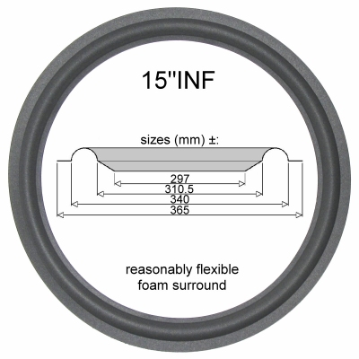 Infinity SM-255 - 1x 15 inch Schaumstoff Sicke für Reparatur