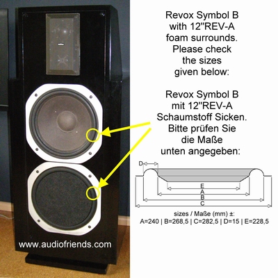 4 x Foam surround 12 inch for Revox Symbol B repair