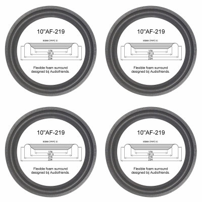 Infinity Kappa 90 Lautsprecher Reparaturset: 4x 10"AF-219 foam Sicken - KEIN Leim, KEIN Pinsel