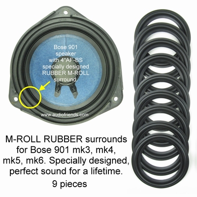 Bose 901 mk3,mk4,mk5,mk6 - 9x M-ROLL GUMMI Sicke.