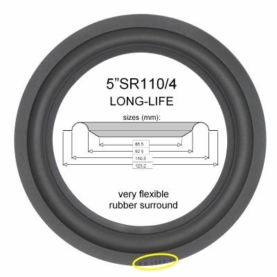 5"SR110/4 - GUMMI ORIGINALSICKE für Reparatur VIFA usw.