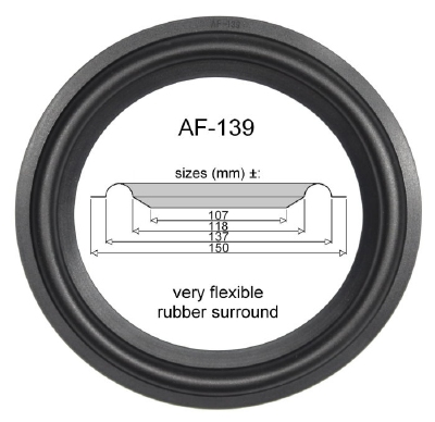 Magnat Concept 1200 - W165CP870G - 6x RUBBER surround for repair woofers.