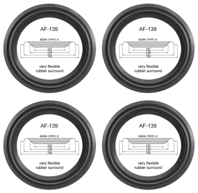 JBL LX700, LX400, LX300, A0206A, A306, A406, A606, A0906A - 4x RUBBER surround for repair woofer.