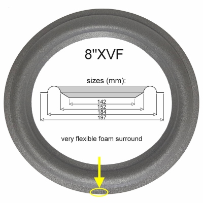 SEAS 21F-WBM H170 - 1x ORIGINAL foam surround for repair woofer loudspeaker.