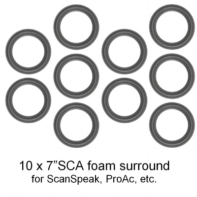 ProAc - ScanSpeak 18W/8542-00 woofer - 10x ORIGINAL foam surround for repair loudspeaker.