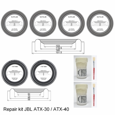 JBL ATX-30 - A0906A woofer + A0904A midrange : Repair kit foam for repair loudspeakers.