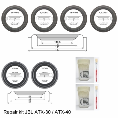 JBL ATX-40 - A0906A woofer + A0904A midrange : Repair kit foam for repair loudspeakers.