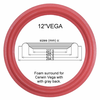Cerwin Vega UT12R, RW12D, R26, N12, L121-4 Tieftöner : 1x Sicke für Reparatur Lautsprecher.
