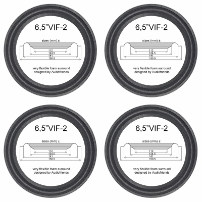 QLN Qubic 313 - Vifa C17WG Tieftöner : 4x Schaumst. Sicke für Reparatur Lautsprecher.