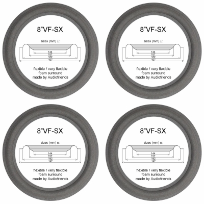 Phonar A606 woofer: 4x Foam surround for repair loudspeaker.