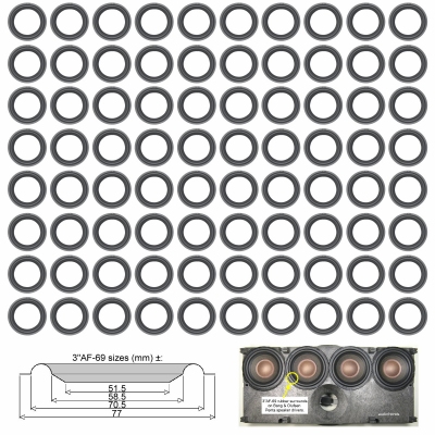 Bang & Olufsen Beolab/Beovox Penta luidspreker - 80x RUBBER randen voor reparatie midrange.