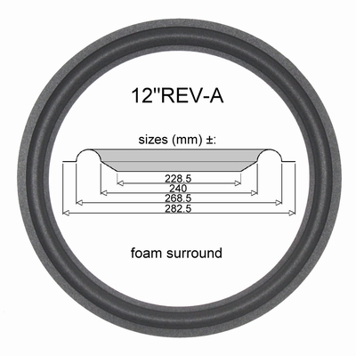Revox - 1x Foamrand 12 inch voor reparatie diverse woofers