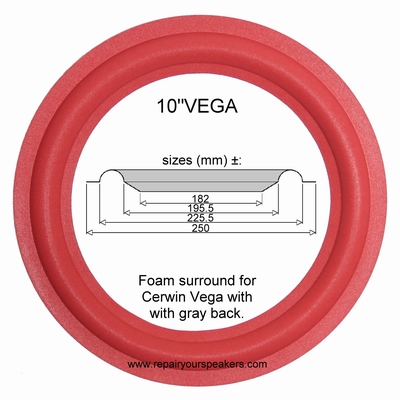 Cerwin Vega - 1 x 10 inch foam surround for repair speaker