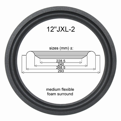 1 x 12 inch Foamrand voor JBL conus = ±237 - 241mm.