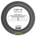 1 x Gummi Sicke für Reparatur Focal 5N300, 5N312 tieftöner