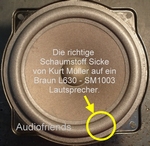 Braun L630 Reparaturset Schaumstoff Sicken für Lautsprecher