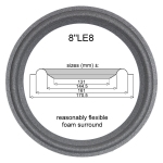 8"LE8 - SCHAUMSTOFF Sicke für Reparatur Lautsprecher JBL LE8