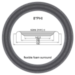 8"PHI - SCHAUMSTOFF Sicke für Reparatur Lautsprecher