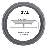 12"AL - FOAM surround for speaker repair