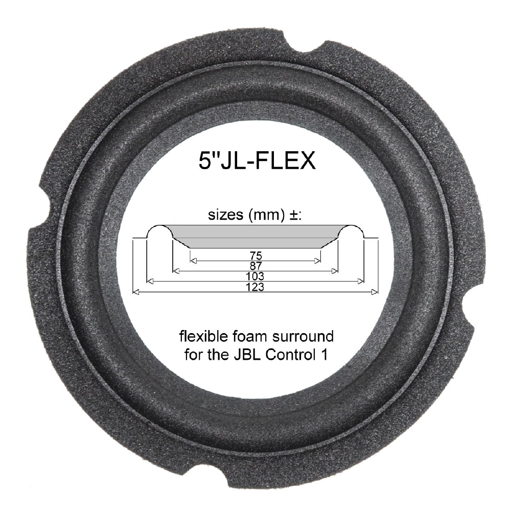 thumbnail image 2 of SS Audio Foam Edge Repair Kit FSK-5Ji For JBL 902VX, 905VX, Flix 1, M5, MR25 Speakers - Made In USA 2 of 4