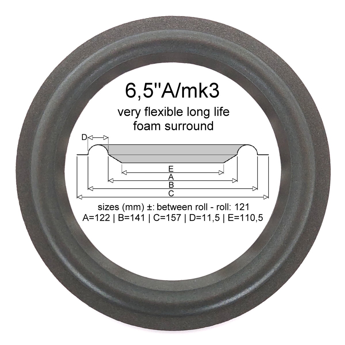Sonab OA14 Peerless SC165 1x surround for repair woofer
